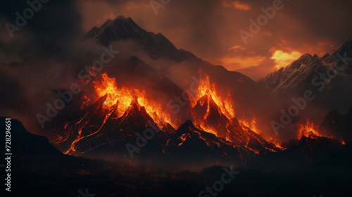 Fire in the mountains