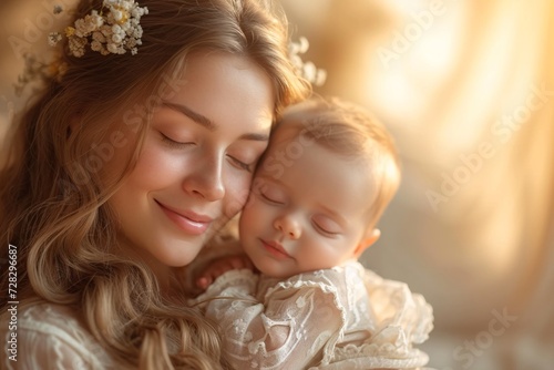 Motherhood in the Spotlight A Mother's Love in the Golden Hour Generative AI