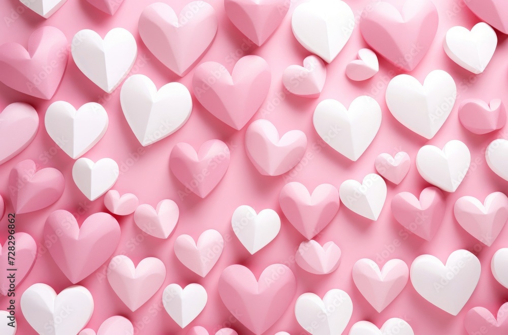 the hearts wallpaper in paste pink and white for valentine's day