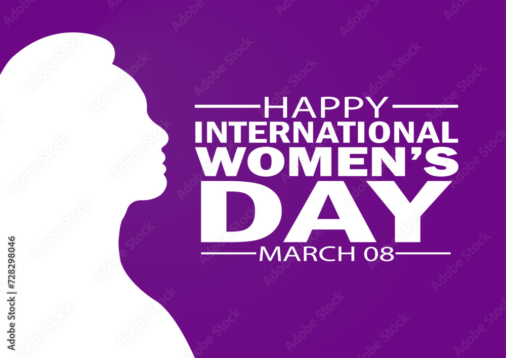Happy International Women's Day Vector Template Design Illustration. March 08. Suitable for greeting card, poster and banner