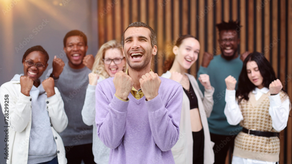 diverse young business people in the office have great success diverse young business people in the office have great success