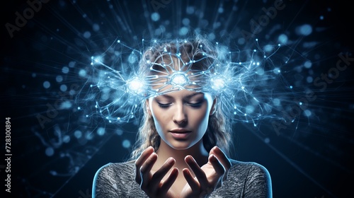 Telepathic communication harnessing mind power for thought controlled connections photo