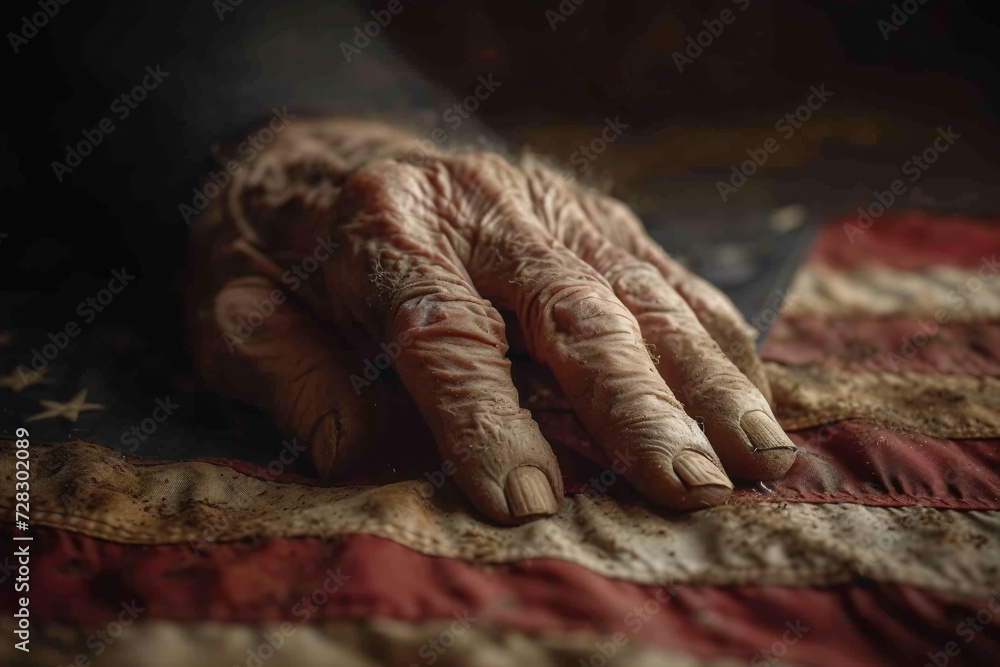 Aging Hands on a Flag A Tribute to the Monthly Events and Current Trends Generative AI Aging Hands on a Flag A Tribute to the Monthly Events and Current Trends Generative AI
