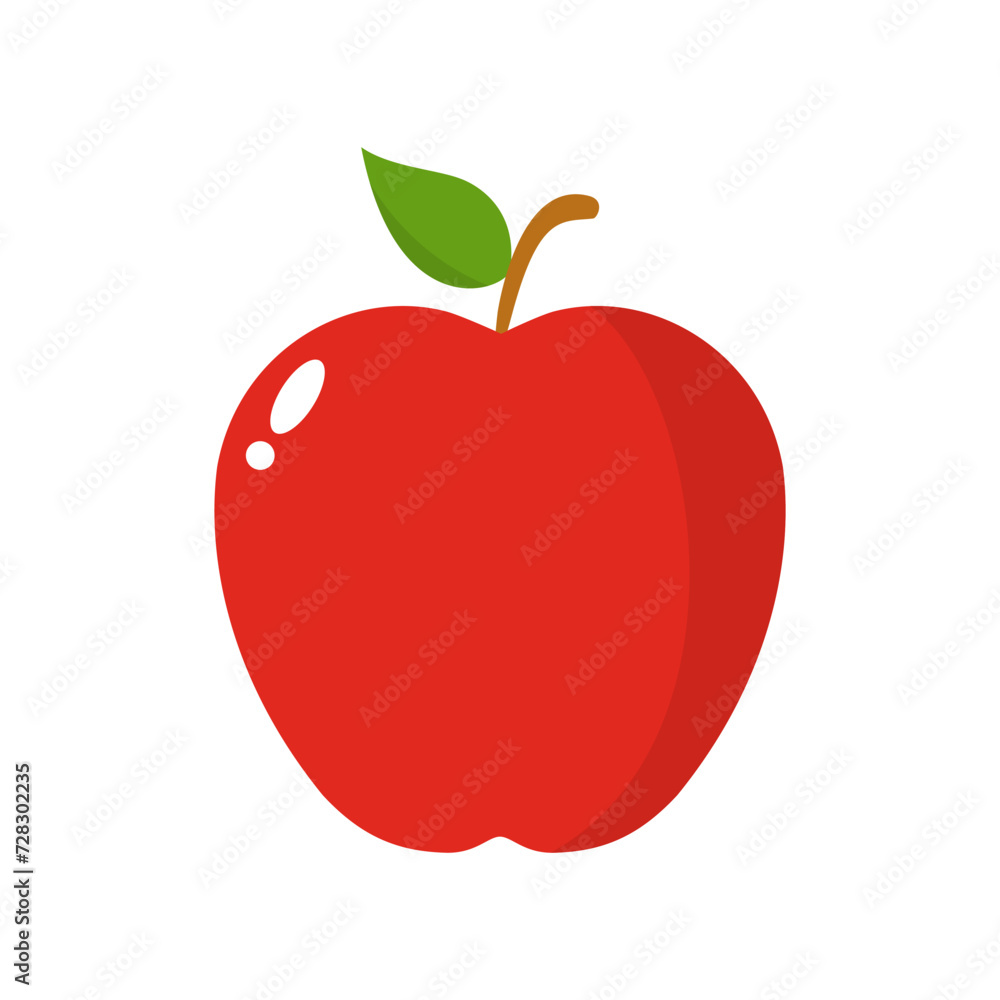 Red apple fruit icon vector in flat style Red apple fruit icon vector in flat style
