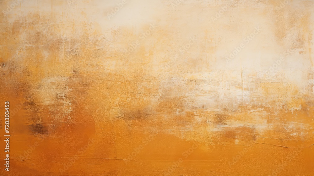 Sunset Hues: Textured Acrylic Mastery on Canvas in Orange and Gold - Generative AI