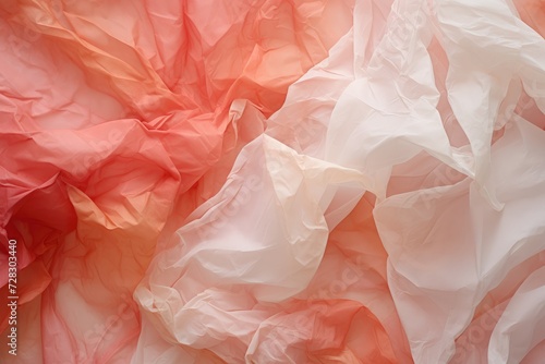 Wallpaper Mural Ethereal Elegance: Delicate Draped Fabric in Soft Peach and Cream - Generative AI Torontodigital.ca