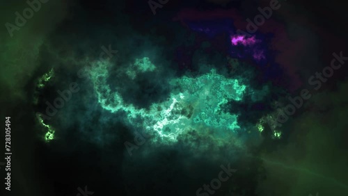 ループ背景・星雲（緑）