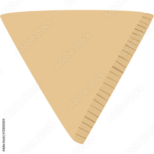 coffee filter, paper filter, pour over filter, pour over coffee element, flat design, triangle shape
