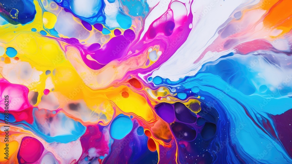 Kaleidoscope of Liquid Colors - Abstract Paint Artistry Generative AI