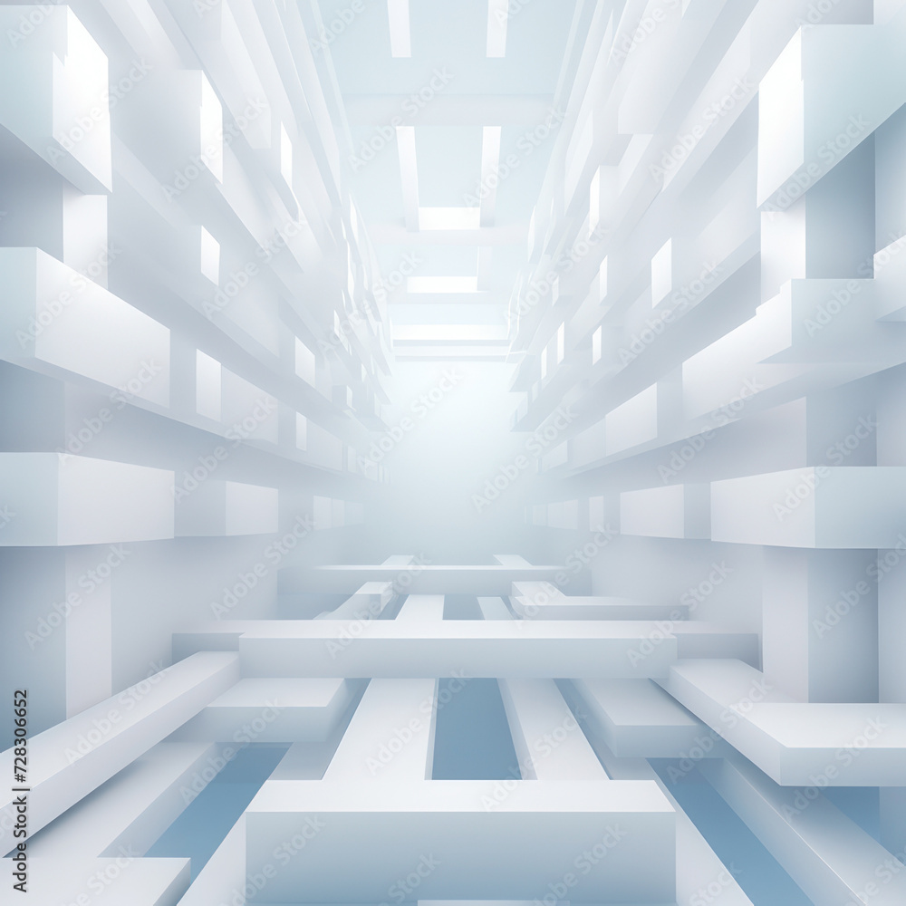 Obraz premium Abstract Minimal Geometric Background Featuring White Light Patterns