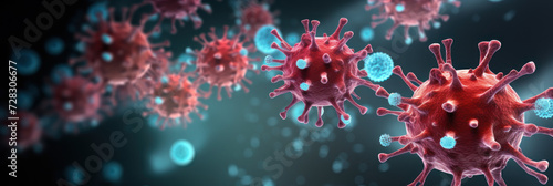 Microscopic 3D Illustration of Coronavirus COVID-19 Molecule