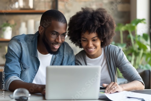 African American Couple Working on Laptop stock photo  © Straxer
