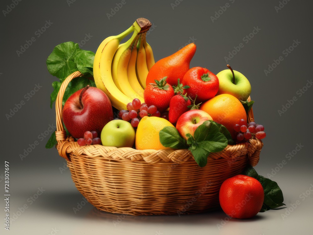 Mix fruit in basket
