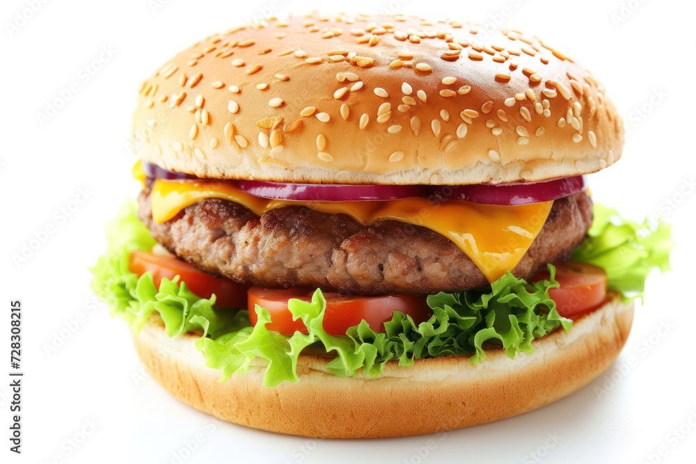 Delicious fresh homemade burger isolated on white Delicious fresh homemade burger isolated on white