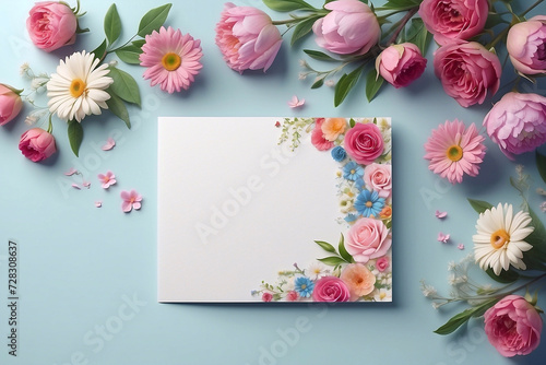Flowers and thank you cards on important days send gifts as a thank you. photo