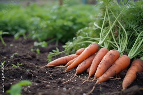 Wallpaper Mural Freshly harvested carrots in organic vegetable garden, harvest at fall  Torontodigital.ca