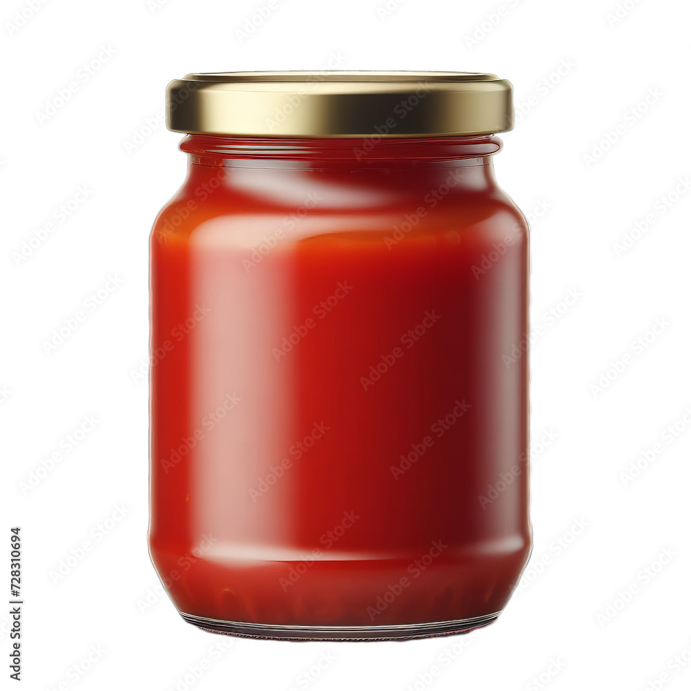 Empty mockup of tomato sauce jar isolated on transparent or white background, png Empty mockup of tomato sauce jar isolated on transparent or white background, png