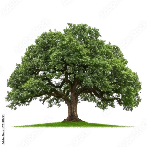 Oak tree isolated on white background