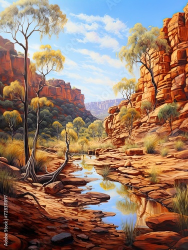 Valley Landscape  Captivating Views of the Australian Outback s Desert Basin