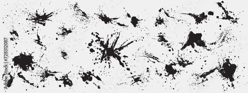 Set of black splashes.Vector paint splatters.