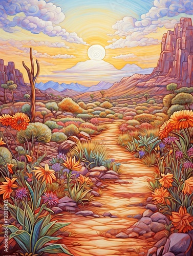 Bohemian Desert Vistas: Pathways through Bohemian Desert Trails Painting