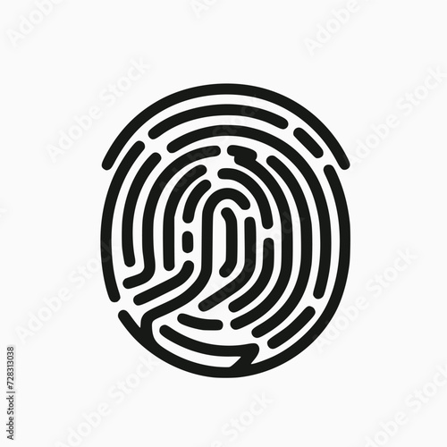 Vector high-quality fingerprint line symbol isolated on a white backdrop. Security Access Concept