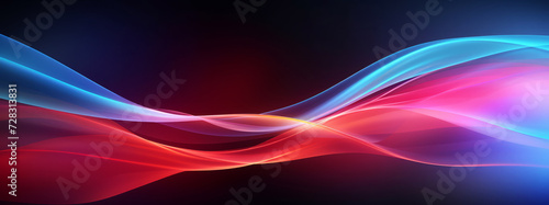 Abstract colorful light waves on dark background for creative design
