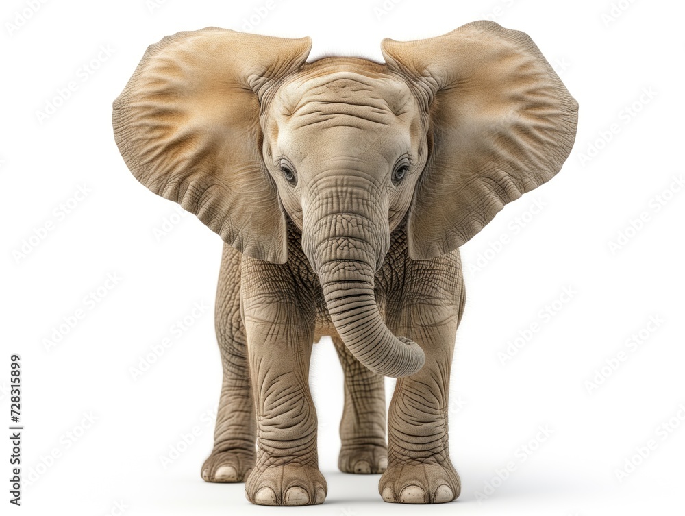 Fototapeta premium adult elephant on white background