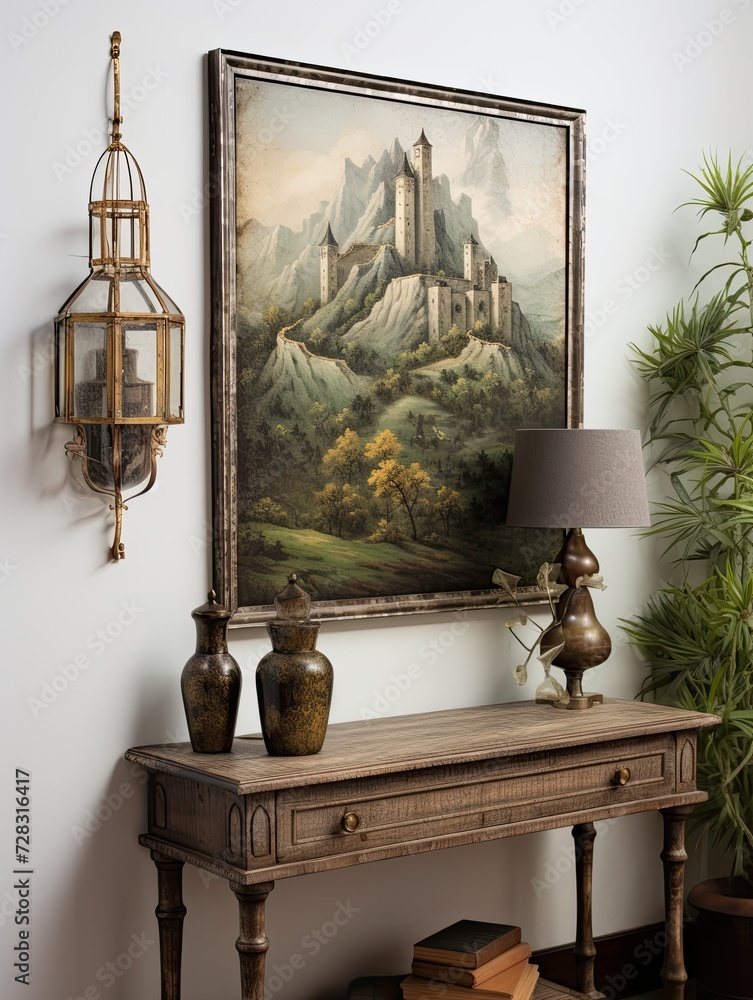 Grand European Castles: Rustic Wall Decor with Medieval Fortress Scenes Displayed Grand European Castles: Rustic Wall Decor with Medieval Fortress Scenes Displayed