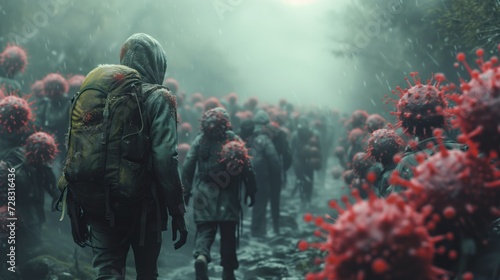 virus epidemic in the city