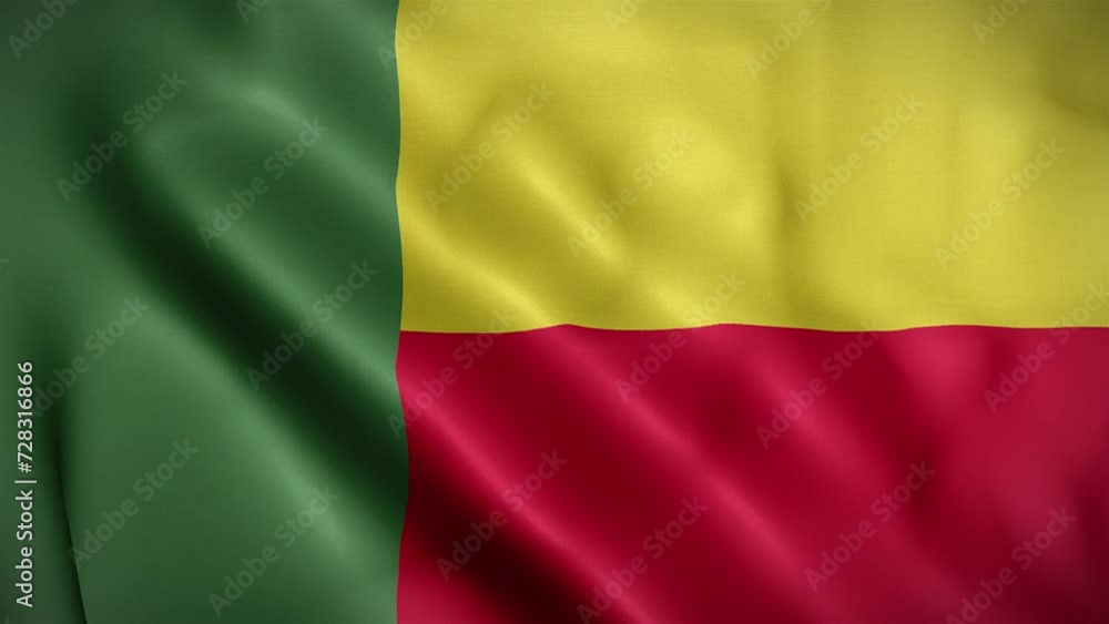 Benin waving flag, Flag of Benin Animation, Beninese Flag Closeup, 4k Beninese Flag Waving Animation Benin waving flag, Flag of Benin Animation, Beninese Flag Closeup, 4k Beninese Flag Waving Animation