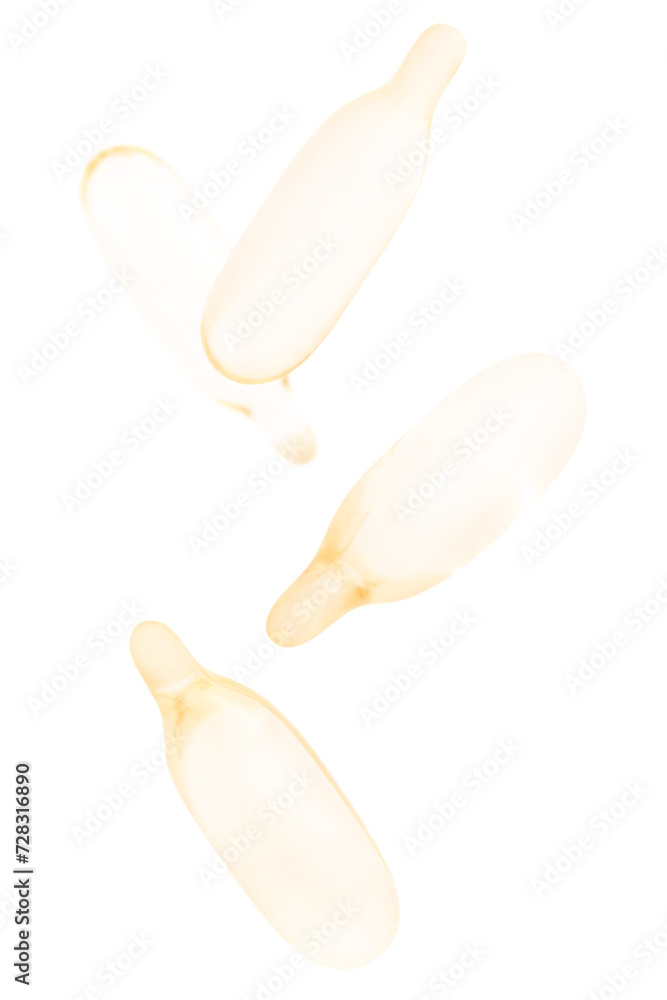 Levitation of of yellow capsules isolated on a transparent background. Levitation of of yellow capsules isolated on a transparent background.