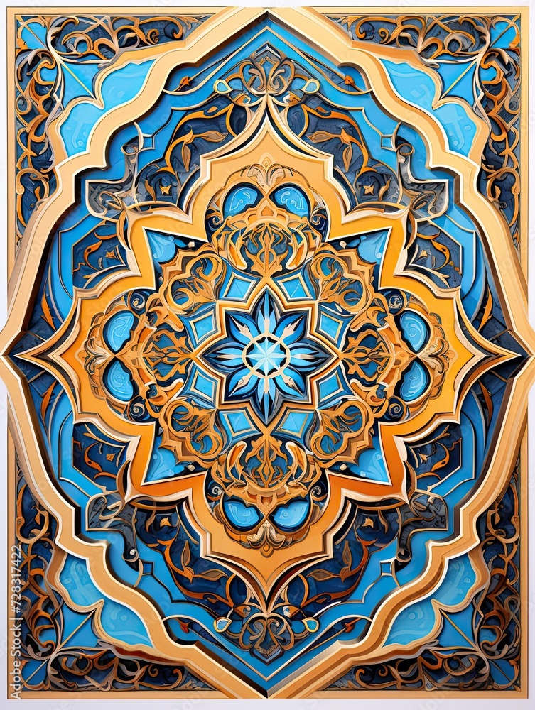 Intricate Arabesque Patterns: Elevate Your Space with Plateau Art Print, Featuring Exquisite Arabesque Motifs