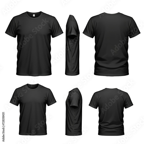 Black T-Shirt Design Template Isolated on White isolated on white background 