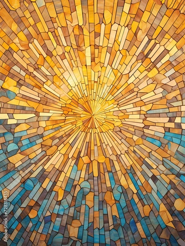 Golden Hour Mosaic: Middle Eastern Mosaic Patterns Sunset Painting