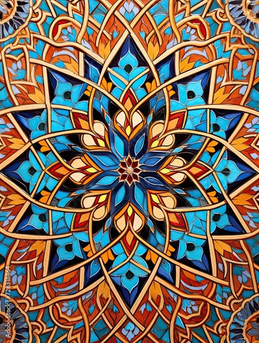 Middle Eastern Mosaic Patterns - Wall Art  Intricate Tile Design Decor