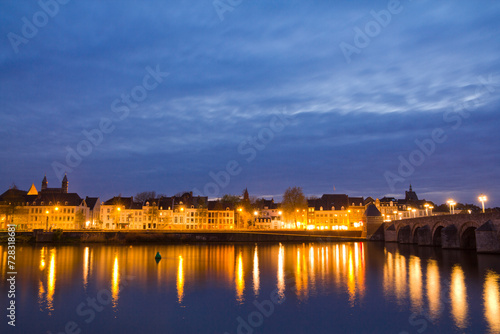 Sint Servaasbrug bridge across the Meuse River in Maastricht city, Netherlands.