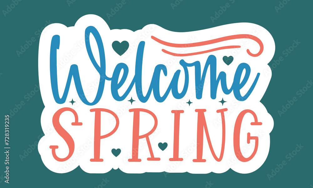Welcome Spring Sticker Design