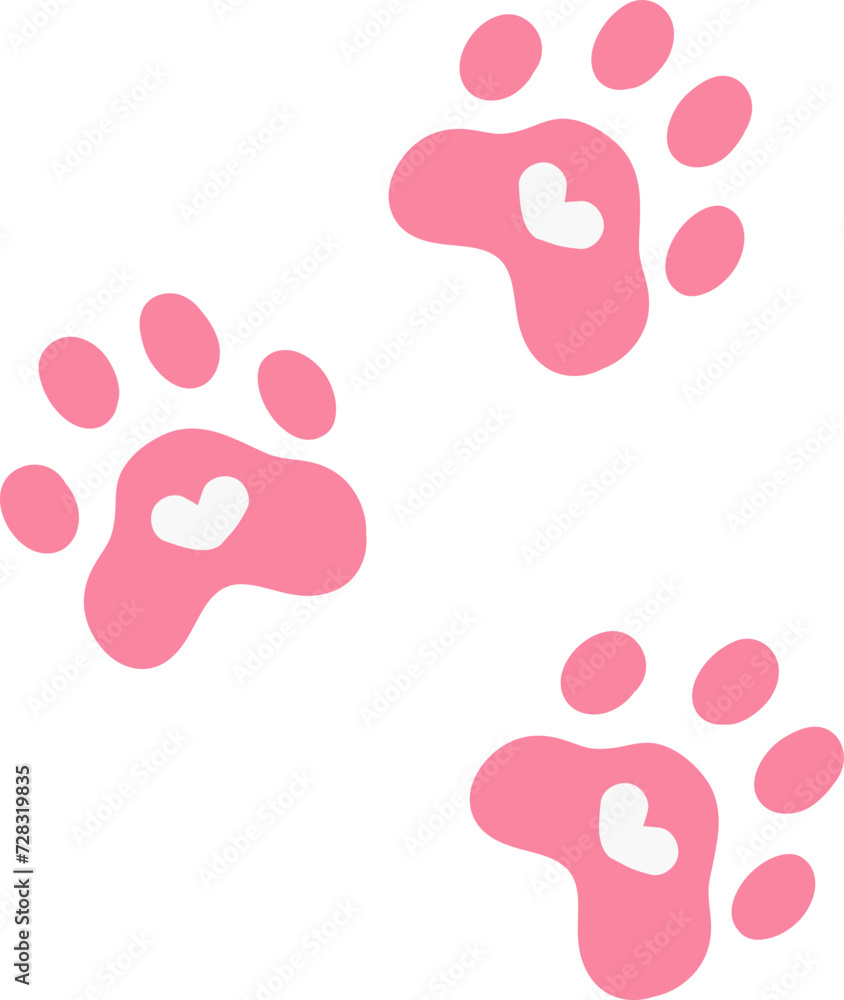 love Cute paw foot element vector