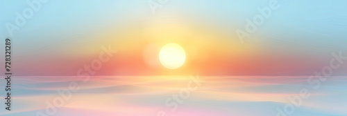 sunset or sunrise  blurred background, Gradient pastel winter sky background.  Blurred twilight foggy horizon, banner poster design template © Planetz