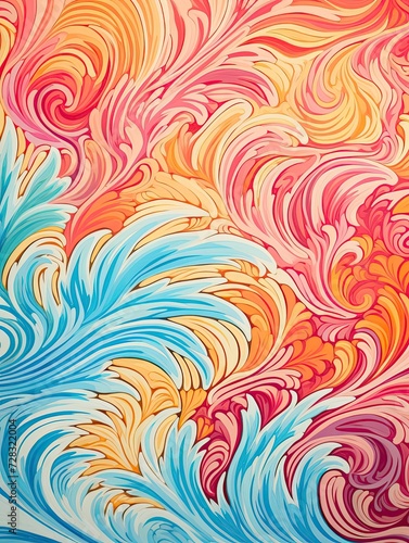 Psychedelic Groovy Patterns: Tropical Beach Sands in Swirling Heaven