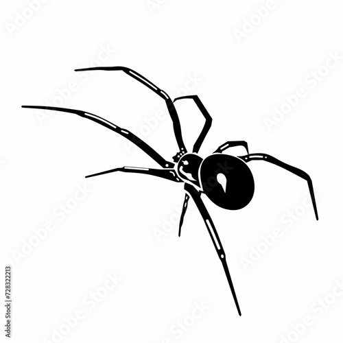 Silhouette of black widow spider insect icon.  Logo, icon, tattoo idea, halloween decoration, and design elements