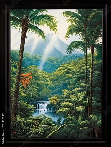 Rainforest Waterfall Scenes Framed Landscape Print - Boutique Collection