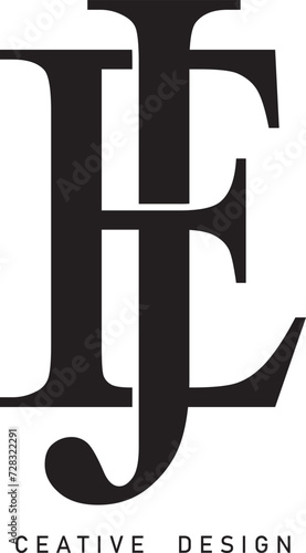 Tablou pe pânză EJ or JE letter modern logo design
