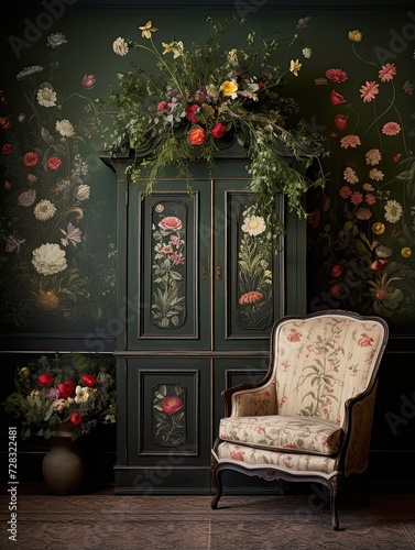 Regal Royal Portraits: Botanical Wall Art with Nobility in Floral Surrounds