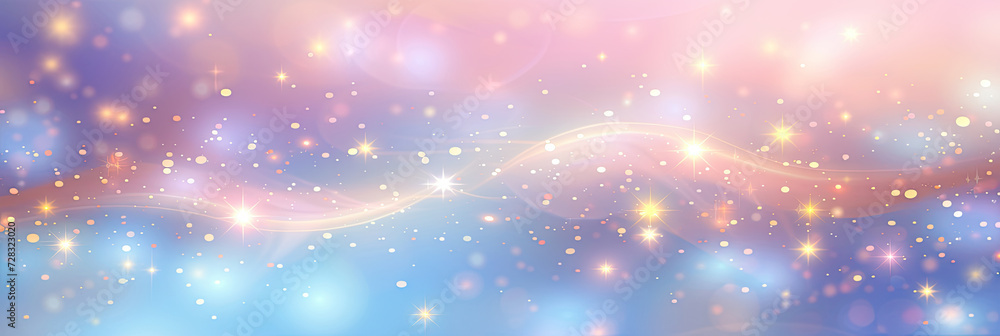 Abstract blurred bokeh light background , blue unicorn background. Pastel watercolor sky with glitter stars and bokeh. Fantasy space galaxy with holographic texture. banner poster template Abstract blurred bokeh light background , blue unicorn background. Pastel watercolor sky with glitter stars and bokeh. Fantasy space galaxy with holographic texture. banner poster template
