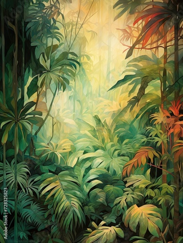 Tropical Jungle Canopies  Earth Tones Art and Jungle s Palette
