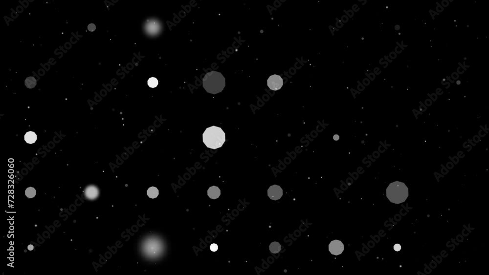 Transparency In Animation Template animation of evenly spaced decagon symbols of different sizes ...