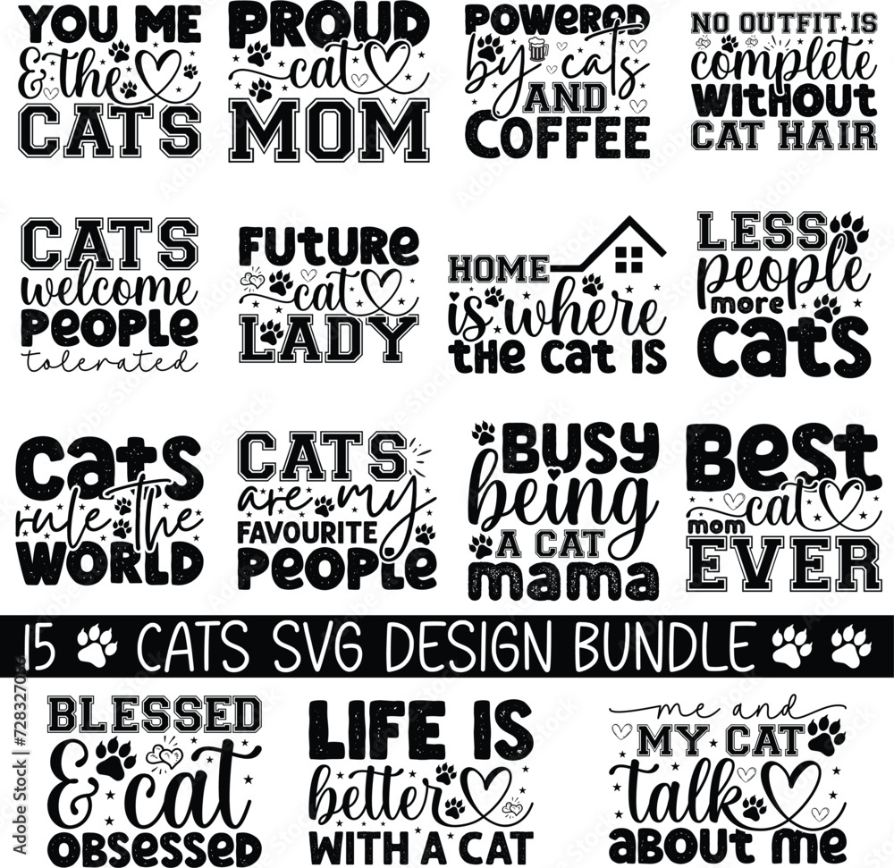 Funny Cat SVG Bundle, Cat SVG, Kitten SVG, Cat lady svg, crazy cat lady svg, cat lover svg, cats svg, kitty svg,