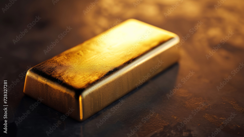 Gold bar on dark background. Financial and investment concept Gold bar on dark background. Financial and investment concept